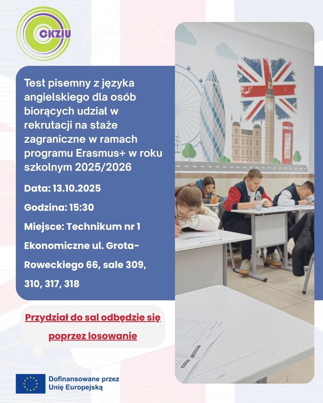 test z języka angielskiego ERASMUS